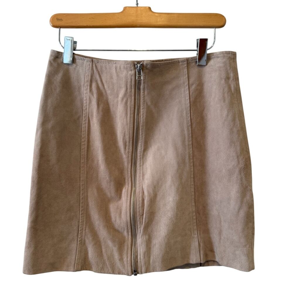 Capulet Suede Mini Skirt Beige Zipper Detail M